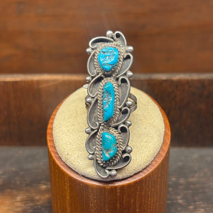 Kingman Arizona Turquoise 3 Stone Ring