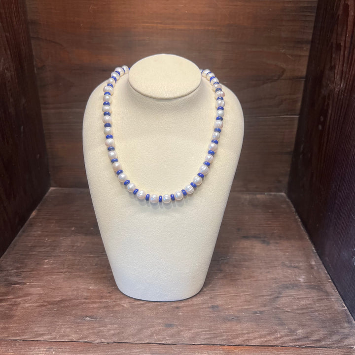 Lapis & Freshwater Pearls Necklace