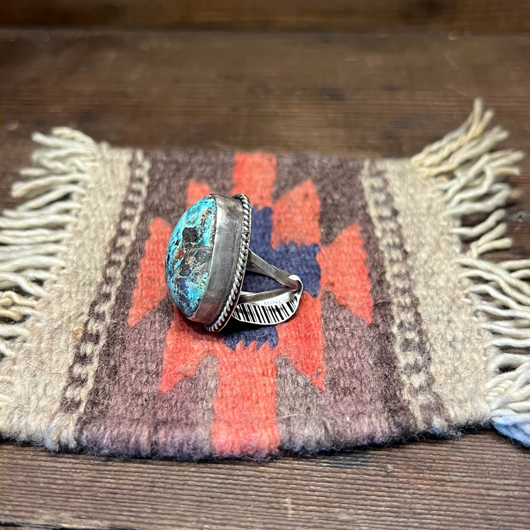 Pilot Mountain Nevada Turquoise Vintage 1970's Sterling Silver Ring