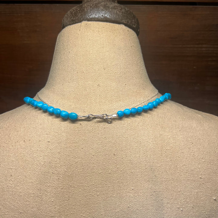 Stamped NAJA Turquoise 6mm Necklace 22”