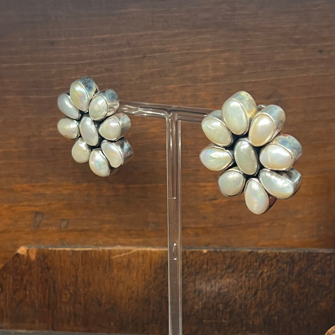Freshwater Pearl Large Cluster Earrings