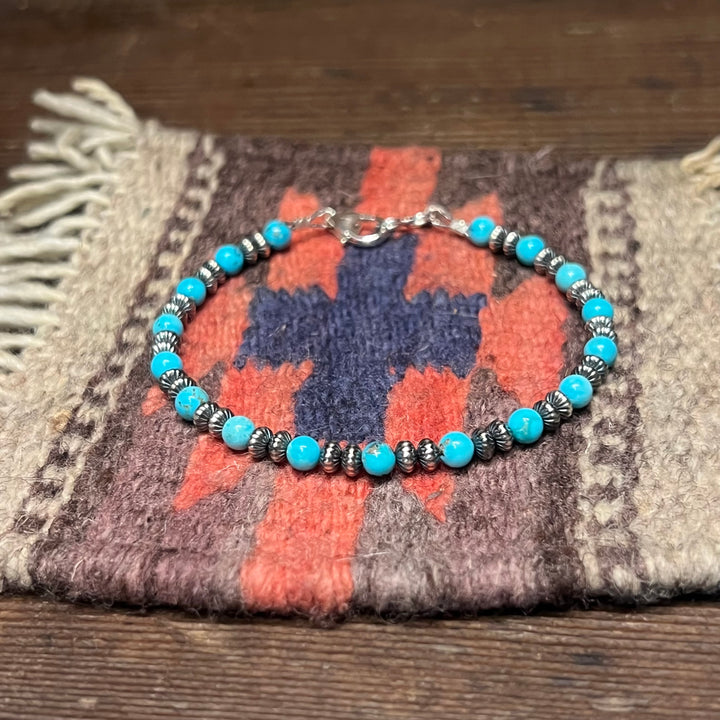 Fluted Saucer Turquoise 5mm Bracelet