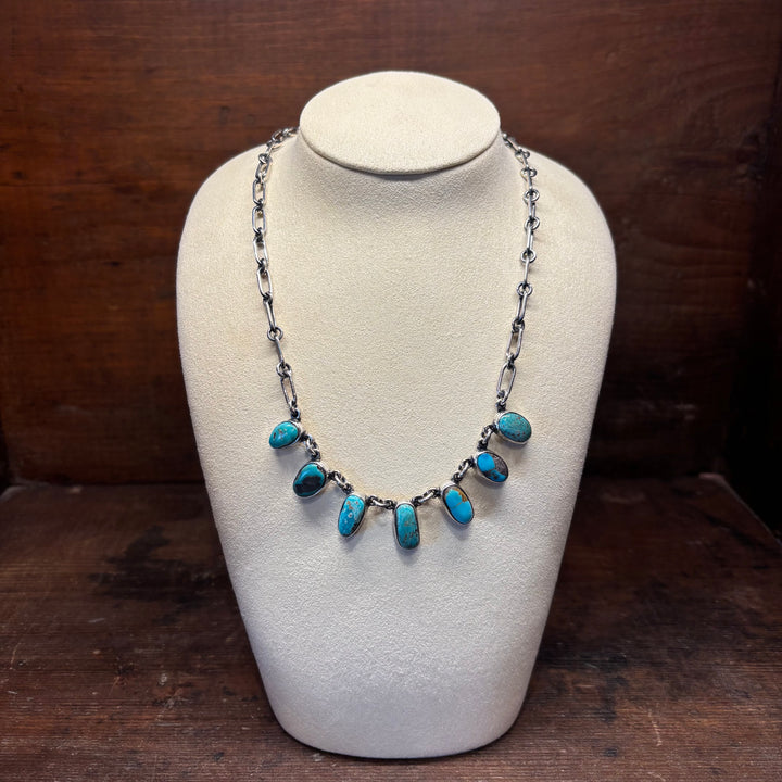 Kingman Turquoise Paddle Necklace