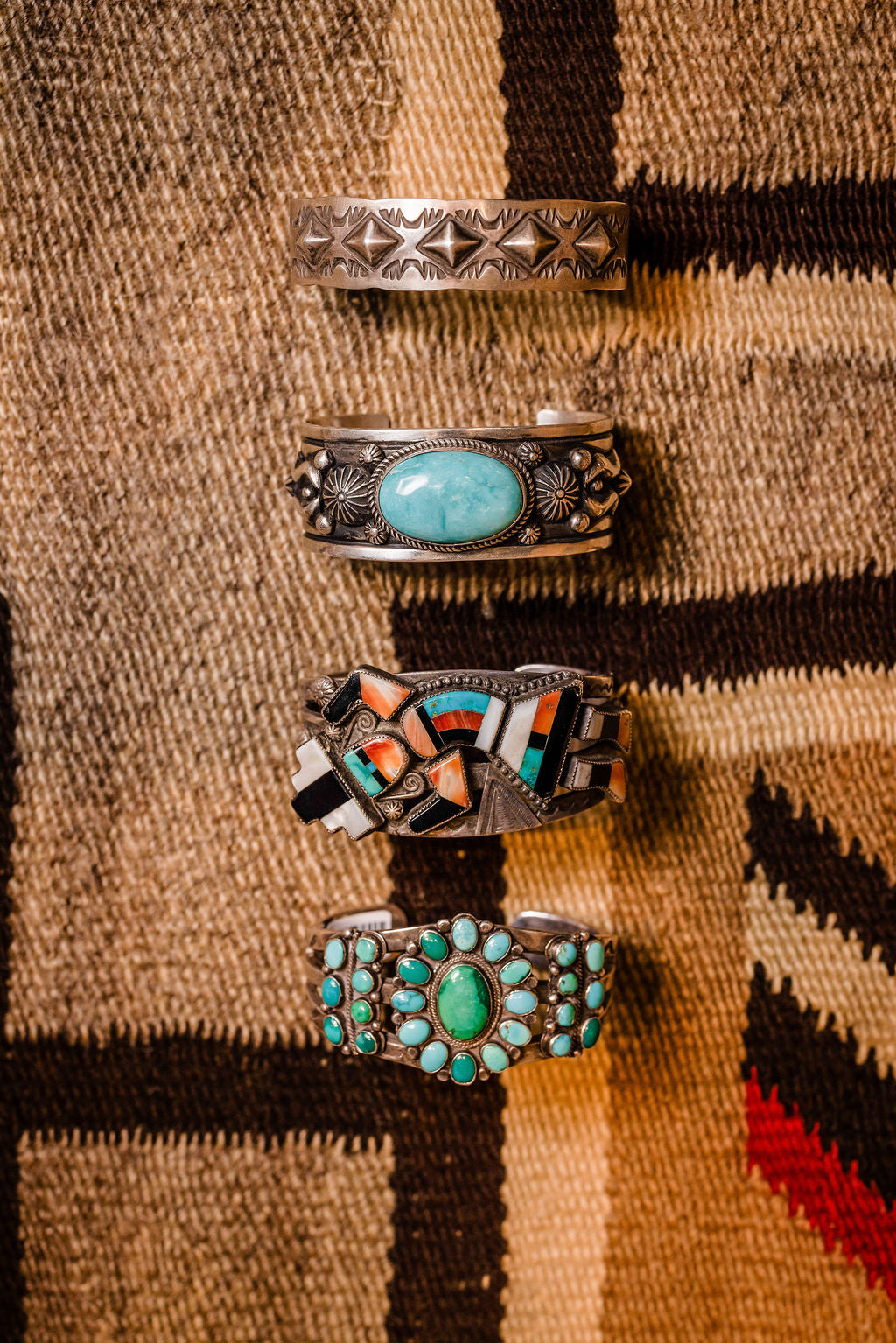 Vintage Fox Turquoise Cluster Cuff, c.1950
