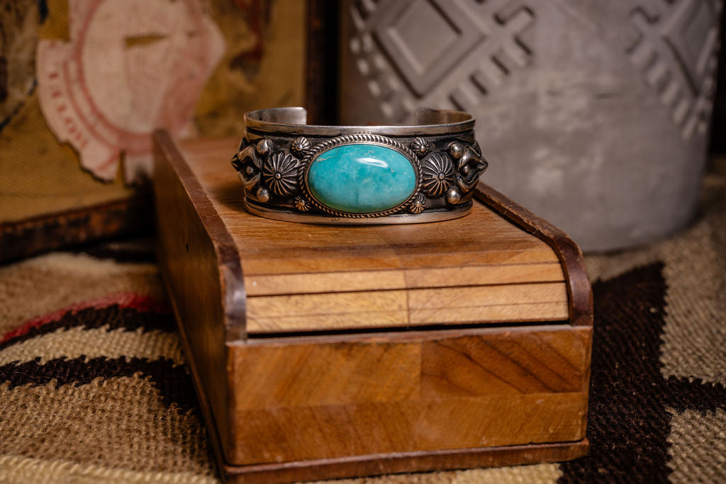 Vintage Fox Turquoise Cuff