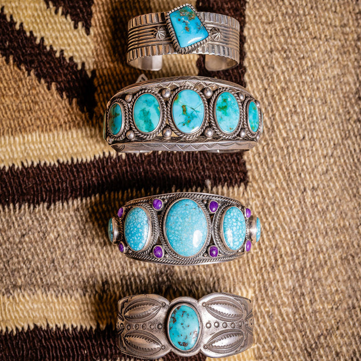 Vintage Blue Gem Turquoise Cuff, c.1940