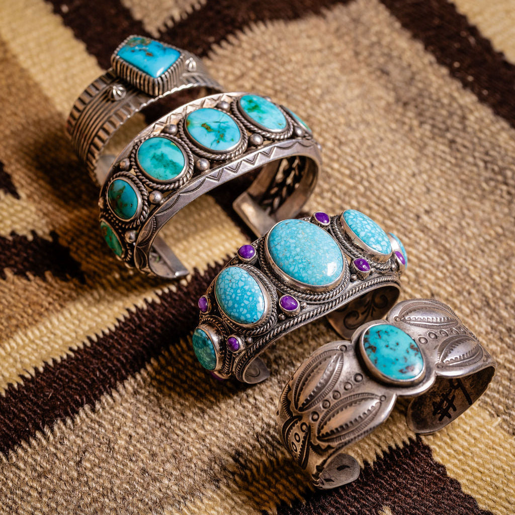 Vintage Blue Gem Turquoise Cuff, c.1940