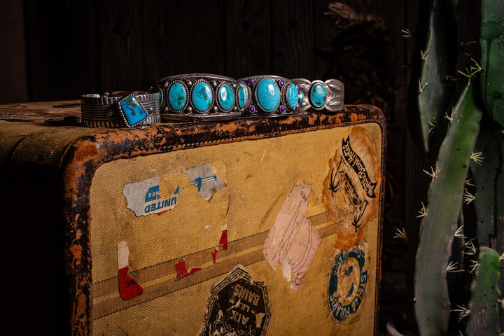 Vintage Kingman Turquoise & Sugilite Cuff