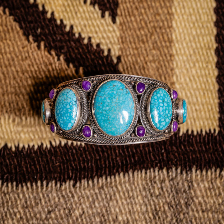 Vintage Kingman Turquoise & Sugilite Cuff