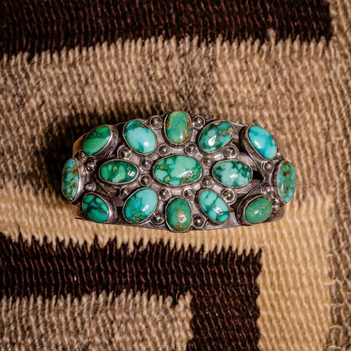 Vintage Candelaria Turquoise Cluster Cuff