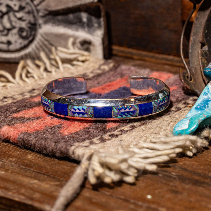 Rain Cloud Inlay Design Cuff