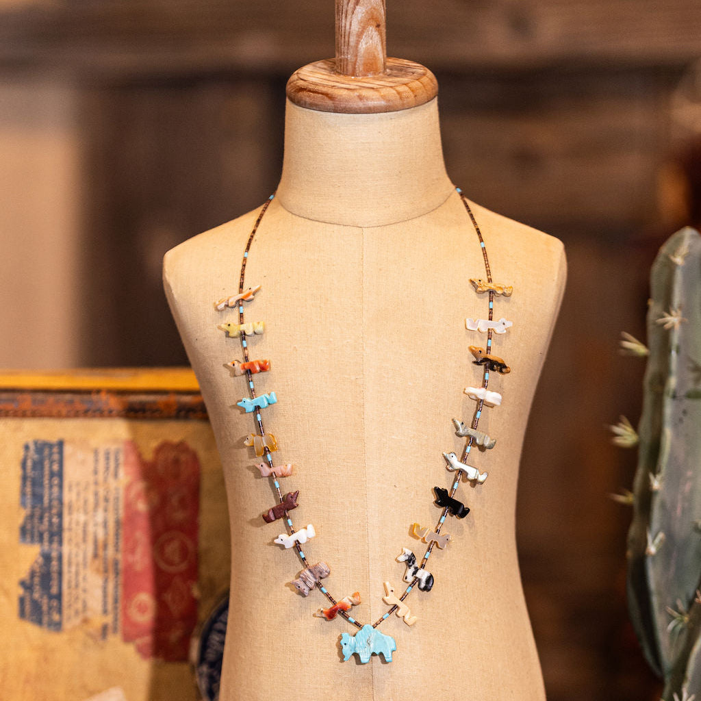 Vintage Zuni Animal Fetish Necklace