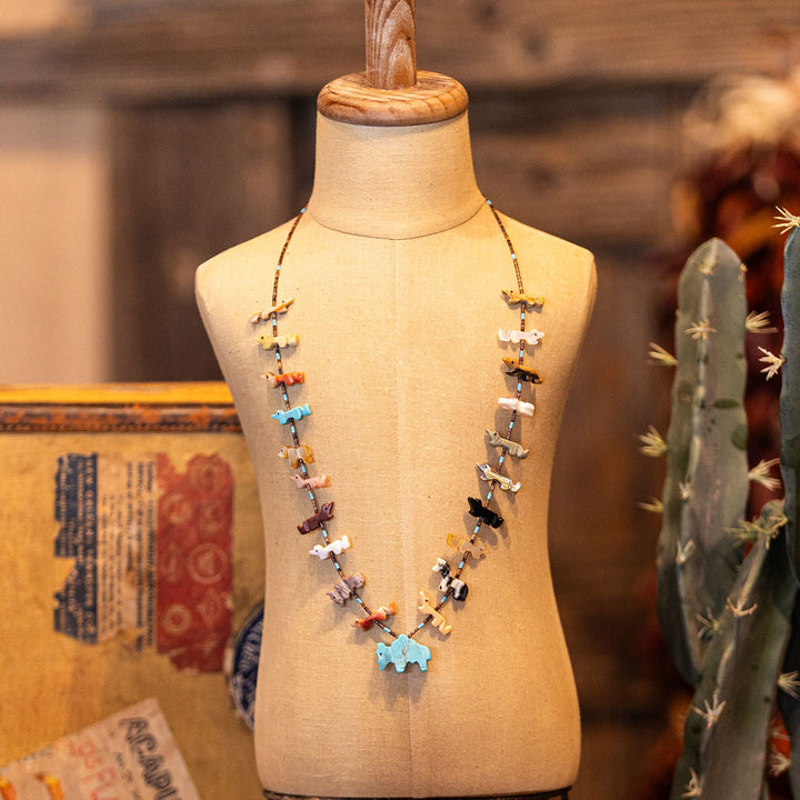Vintage Zuni Animal Fetish Necklace