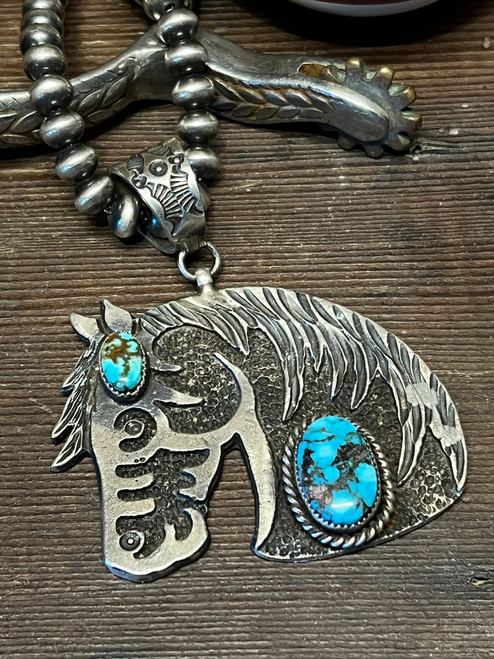 Turquoise Horse Pendant