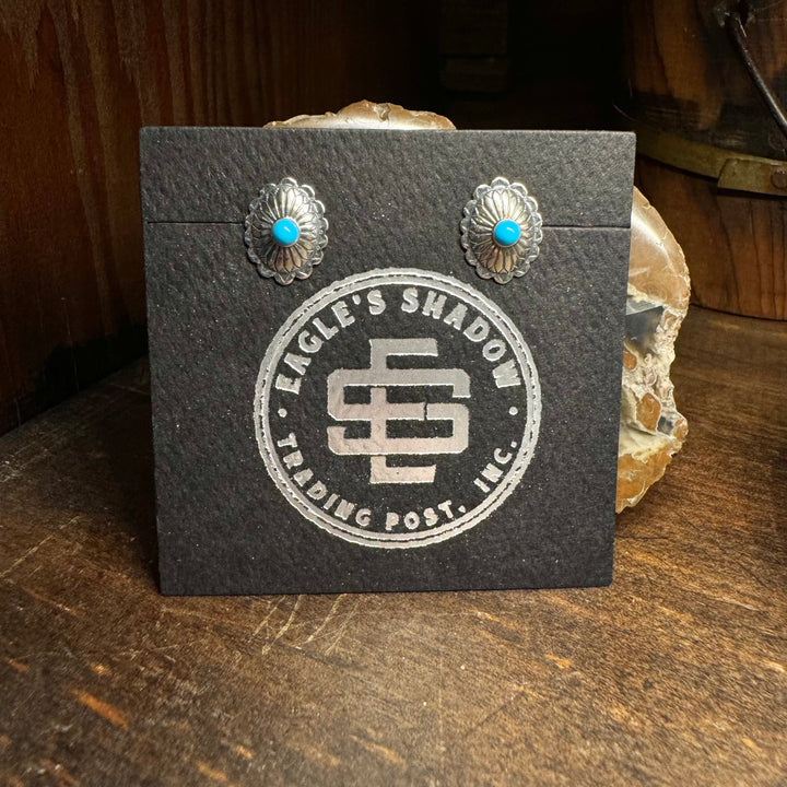 Small Turquoise Scalloped Studs