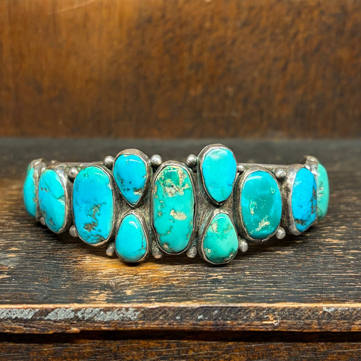 Vintage 13 Stone Turquoise Cuff