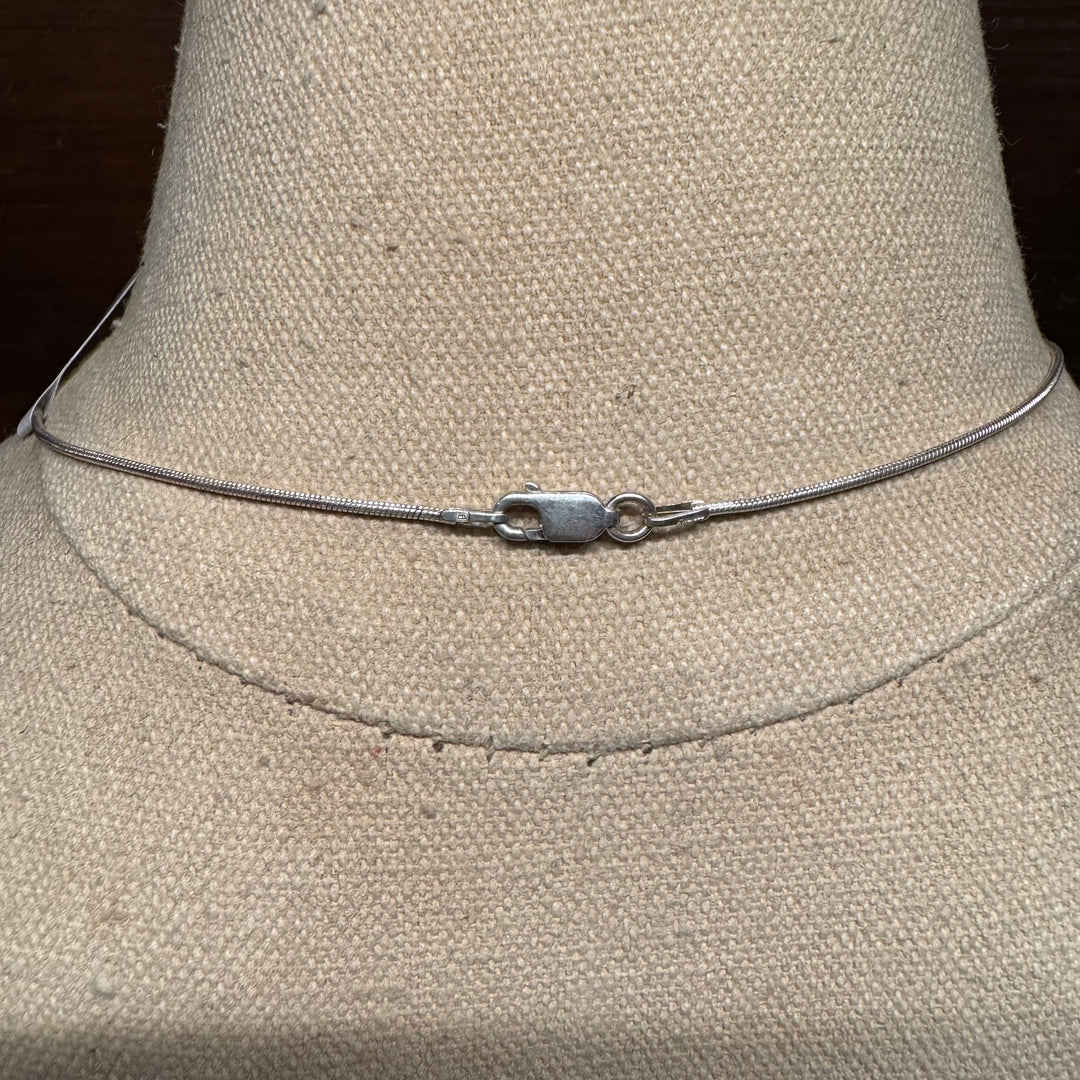 Peruvian Opal Stone Thin Slab Inlay Necklace 18"