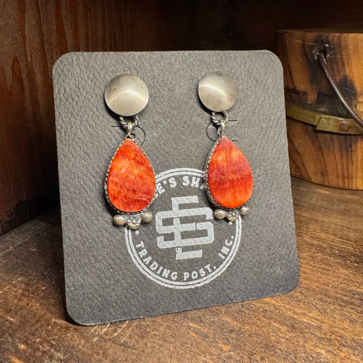 Red Spring Drop Earrings