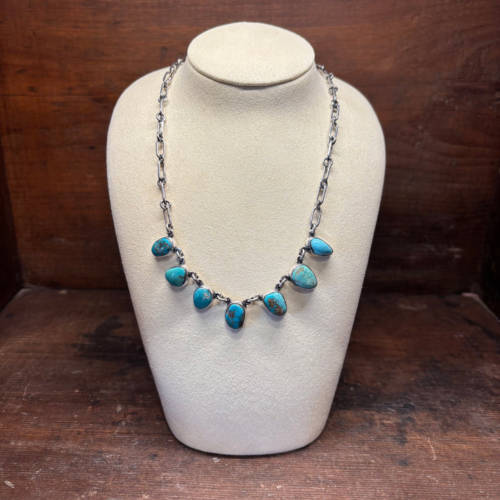 Kingman Turquoise Paddle Necklace