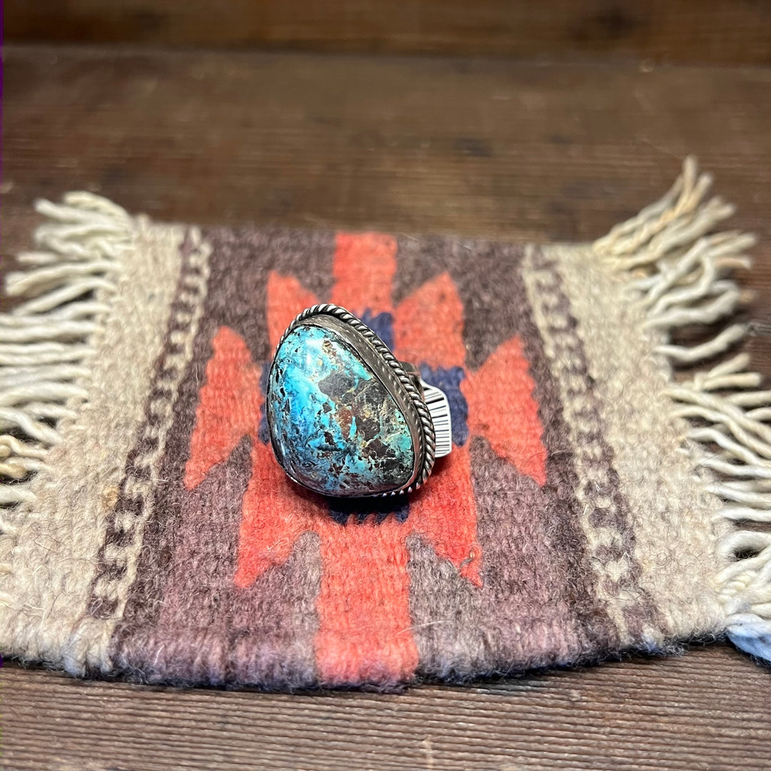 Pilot Mountain Nevada Turquoise Vintage 1970's Sterling Silver Ring