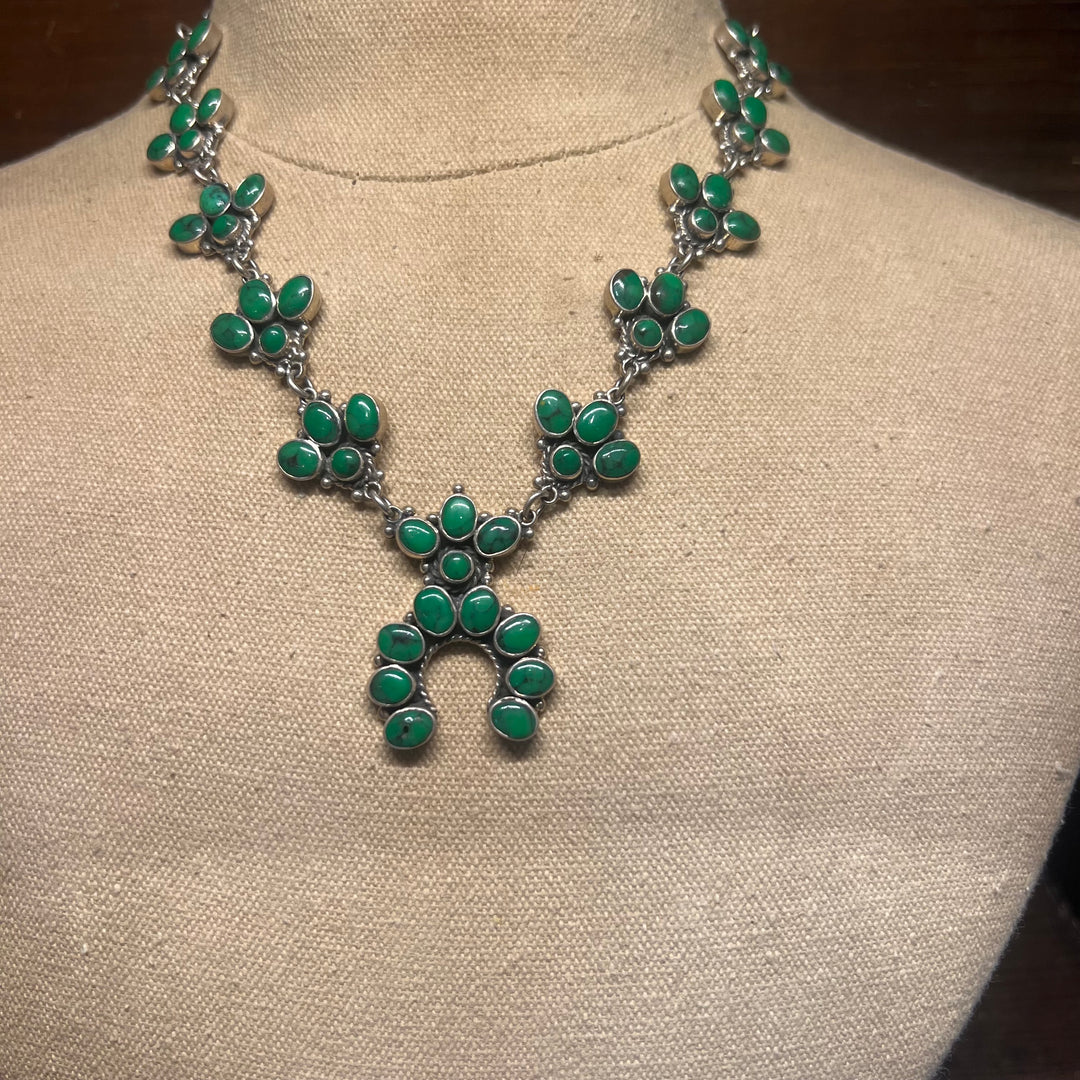 Dark Green Turquoise Mini Squash Necklace