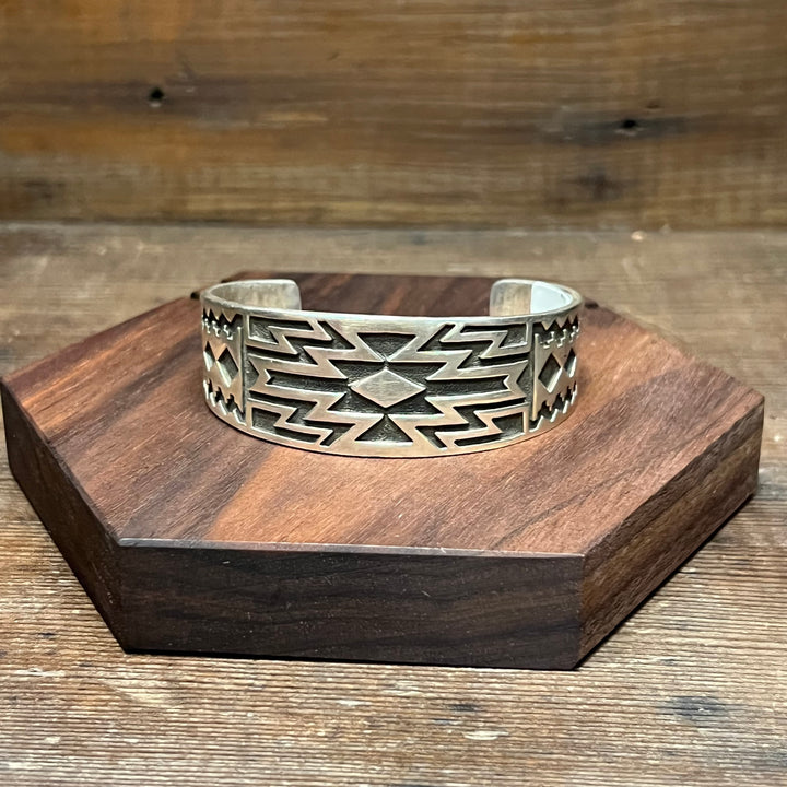 Sterling Silver Blanket Design Cuff