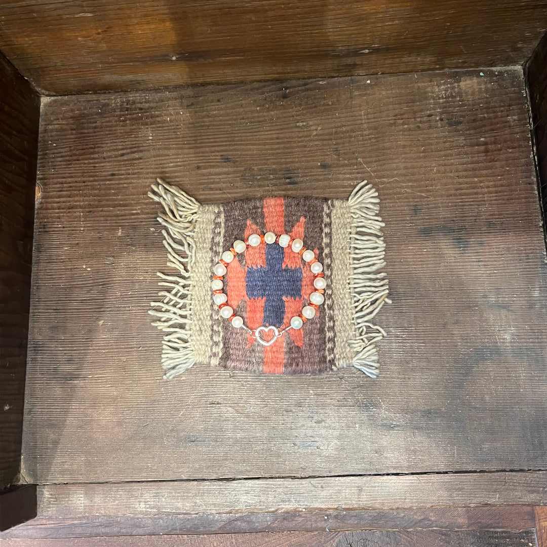 Red Spiny Freshwater Pearls Bracelet