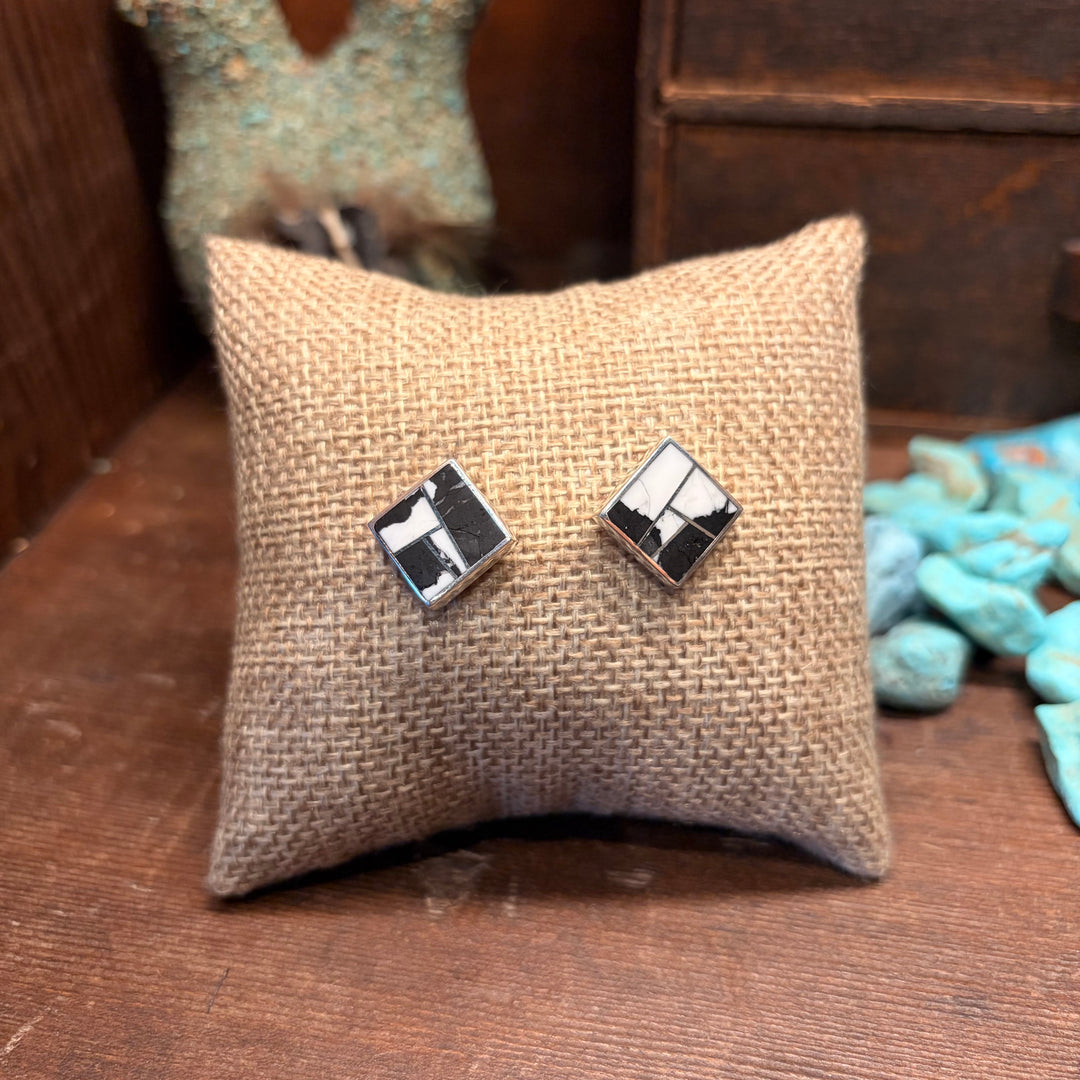 White Buffalo Square Inlay Studs