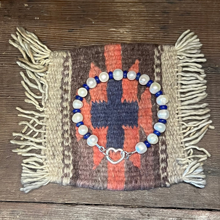 Lapis & Freshwater Pearls Bracelet