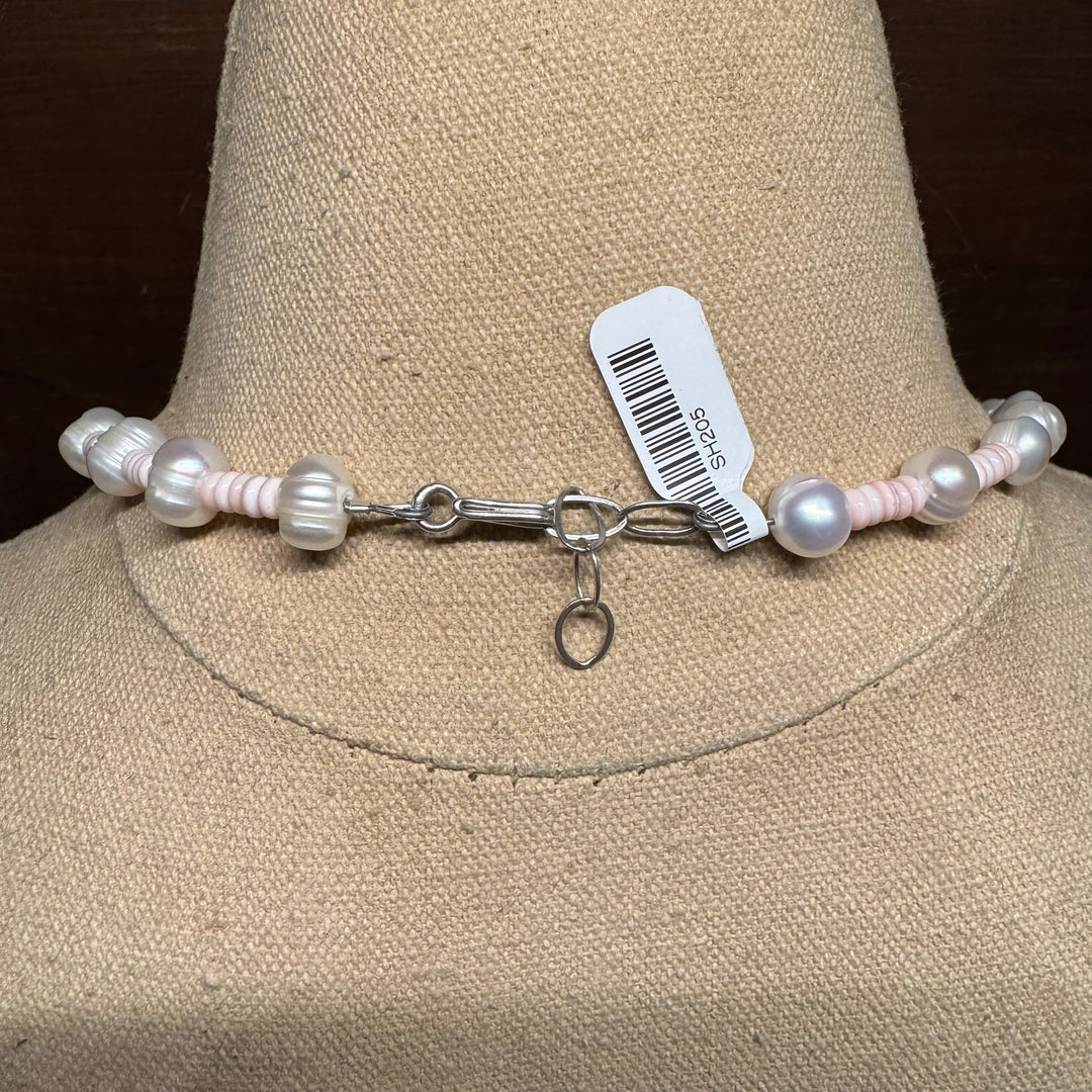 Freshwater Pearl and Pink Conch Necklace