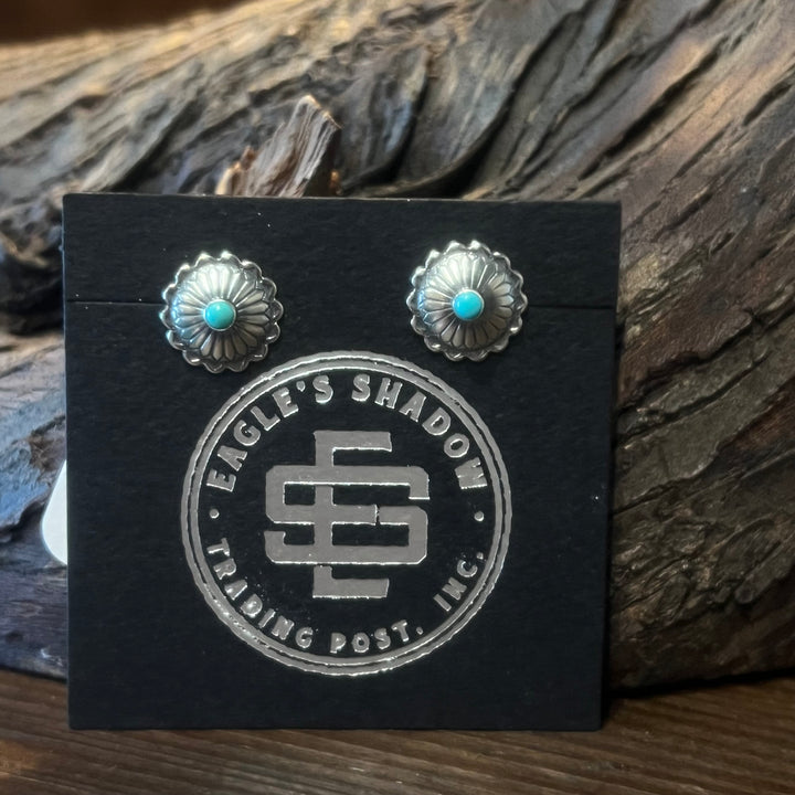 Small Turquoise Scalloped Studs