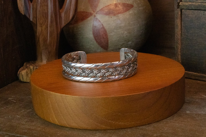 Vintage Sterling Silver Braided Rope Cuff