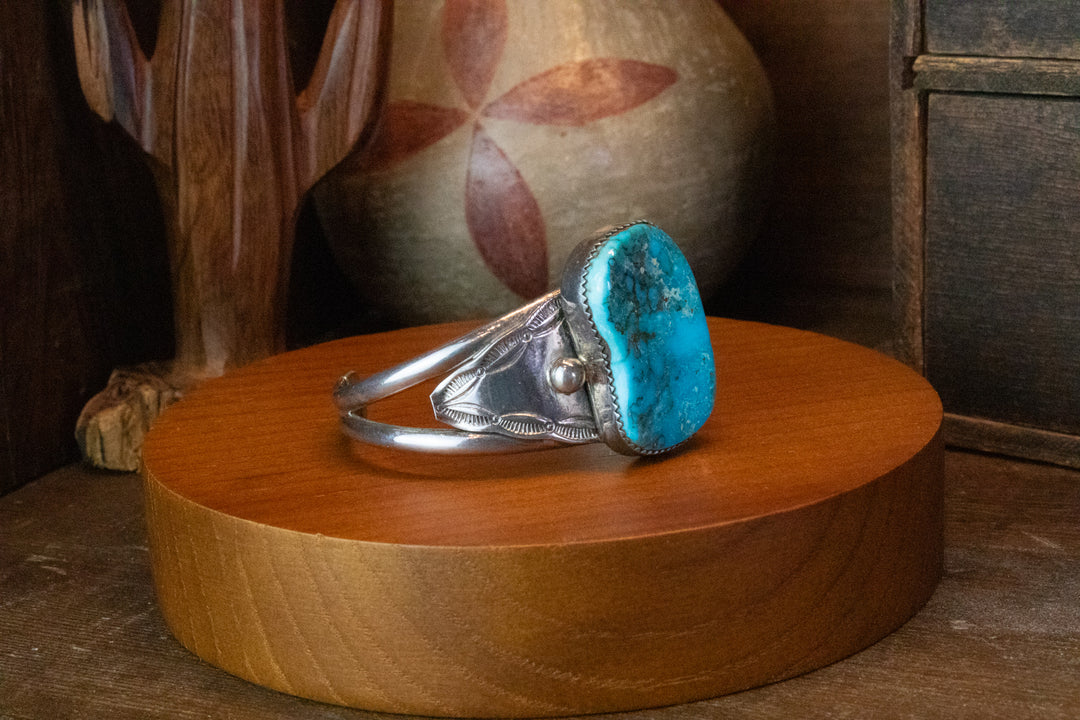 Vintage Morenci Turquoise Stone Cuff