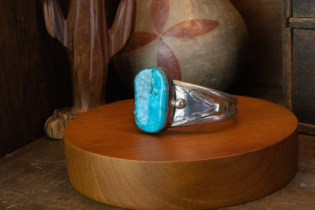 Vintage Morenci Turquoise Stone Cuff