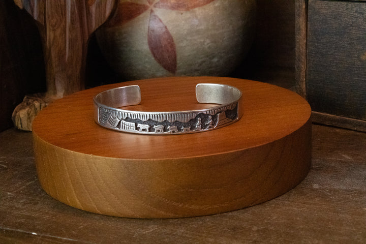 Vintage Sterling Silver Storyteller Cuff