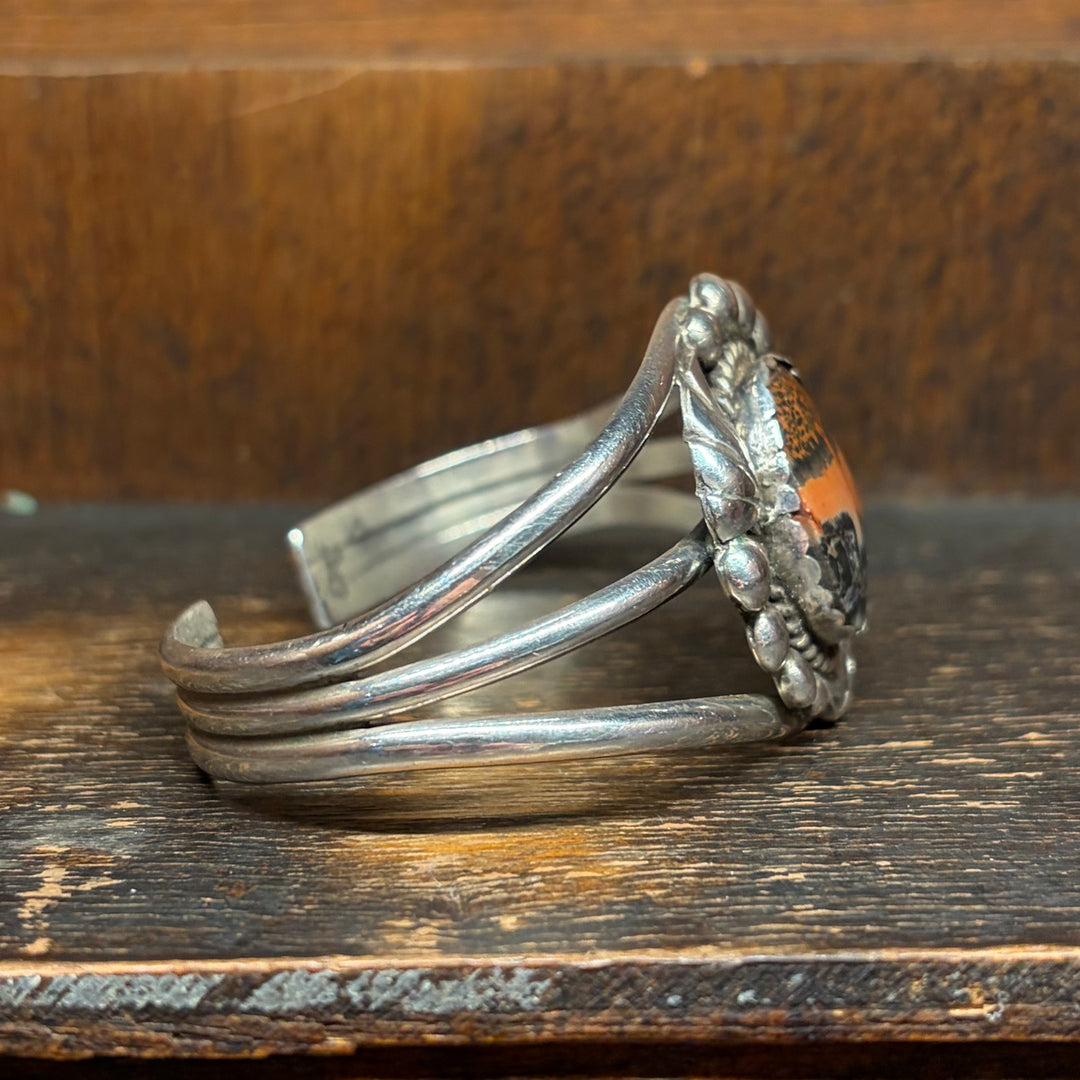 Vintage Oval Petrified Wood Cuff