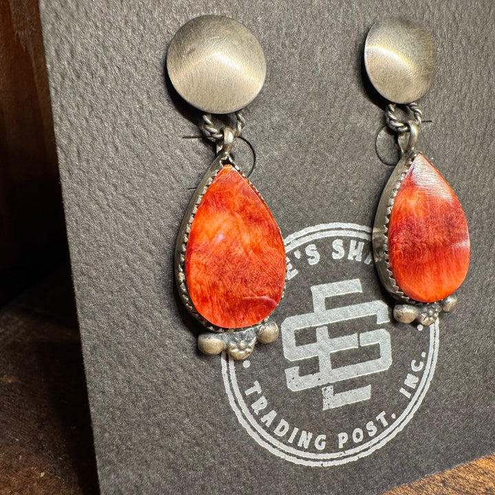 Red Spring Drop Earrings