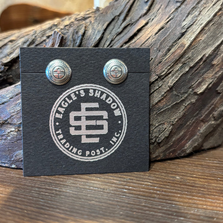 Stamped Sterling Silver Round Studs