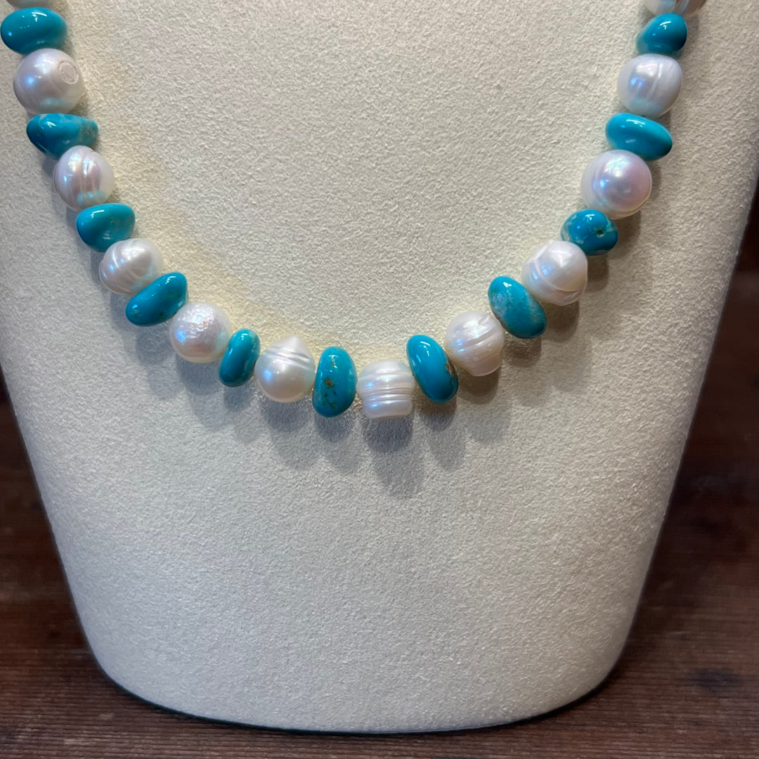 Turquoise & Freshwater Pearls Necklace