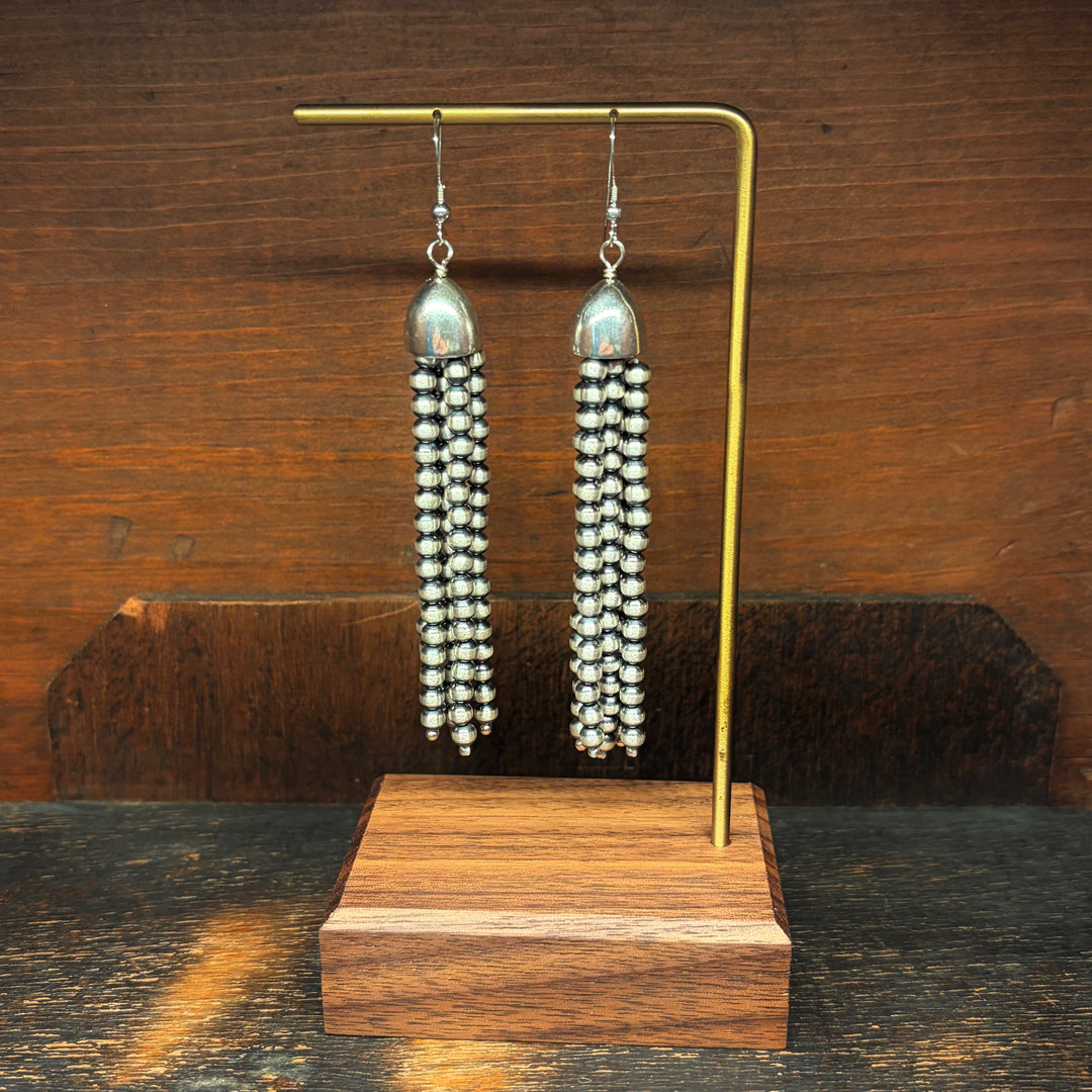 Silver Rain Tassel Earrings