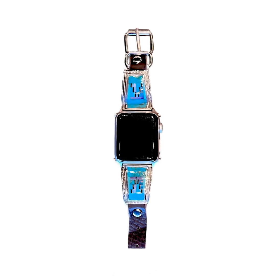 Stardust Inlaid Leather Watch Band