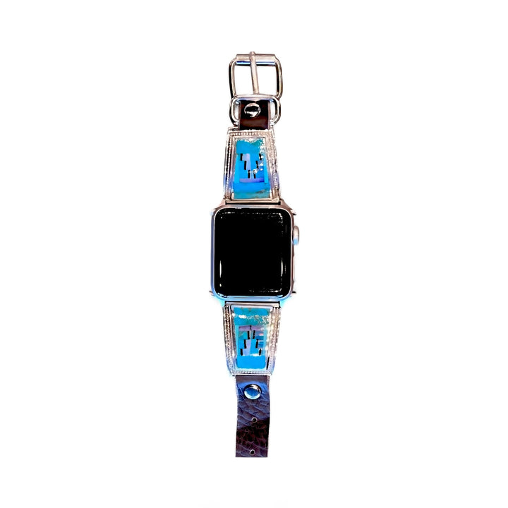 Stardust Inlaid Leather Watch Band