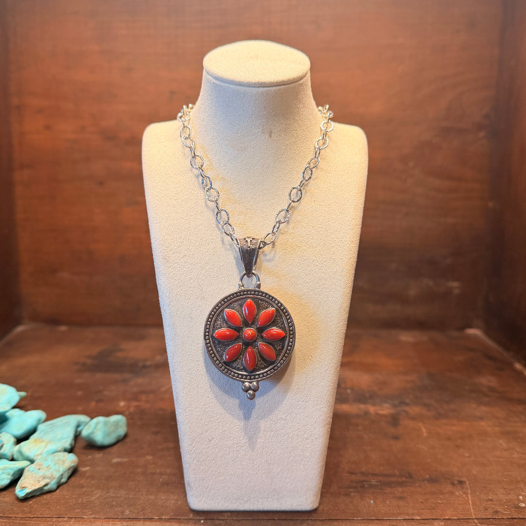 Sterling Silver Reversible Turquoise Pendant