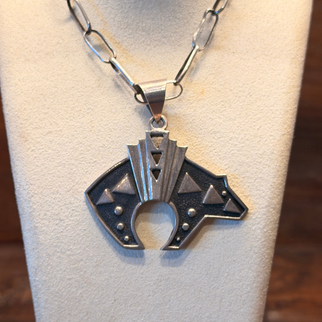 Sterling Silver Overlay Bear Pendant