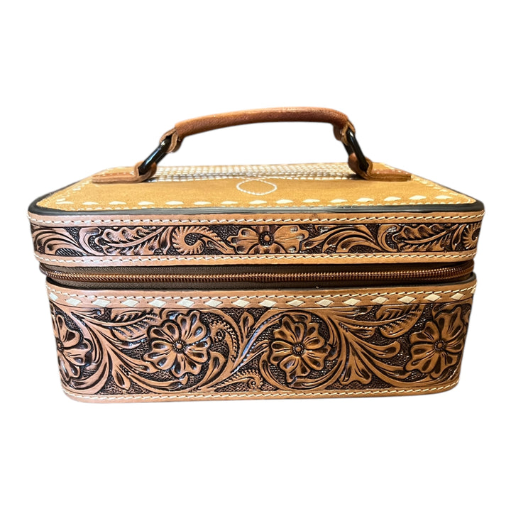 BootStitch Suede Leather & Tooled Jewelry Box 