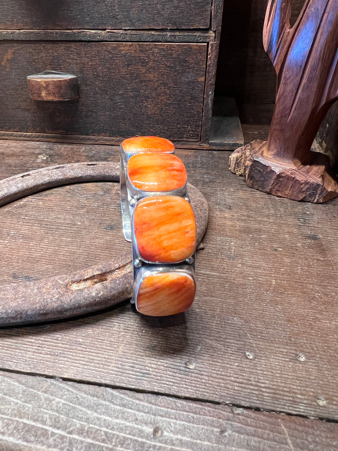 Orange Spiny Large Square Cuff (Medium)