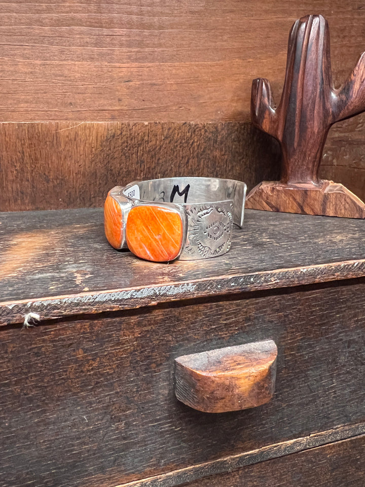 Orange Spiny Large Square Cuff (Medium)