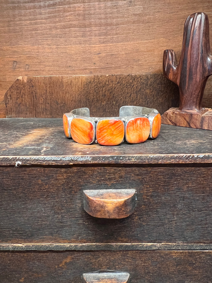 Orange Spiny Large Square Cuff (Medium)