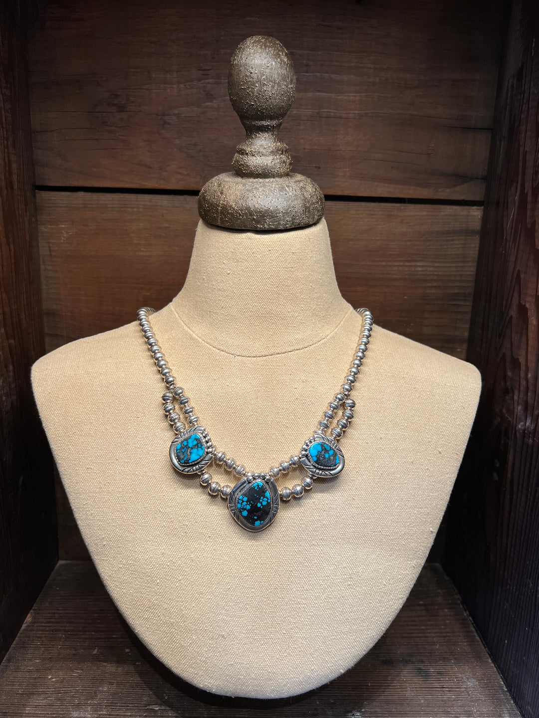 Vintage High Grade Carlin Turquoise Necklace