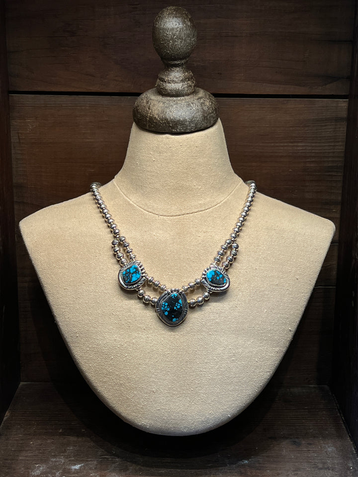 Vintage High Grade Carlin Turquoise Necklace